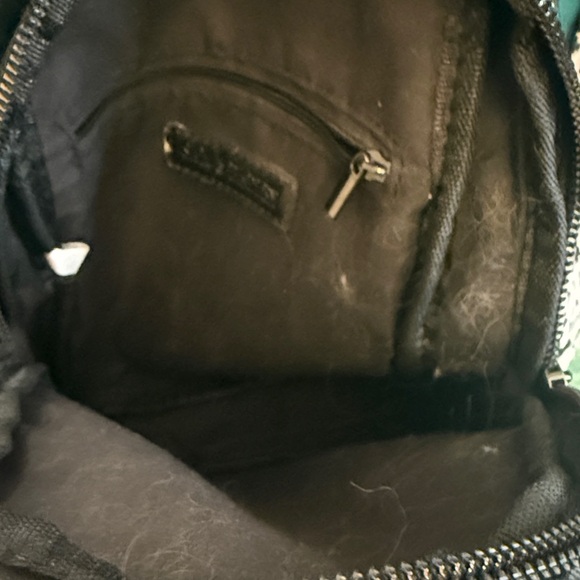 Black Studded Crossbody Sling Bag with Woven Strap - Picture 8 of 9